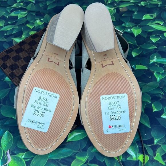 Marc Fisher gray suede chunky heels - Picture 6 of 6